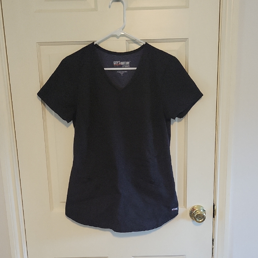 Grey's Anatomy By Barco Soandex Stretch - Women's Black V-Neck Scrub Top - Small